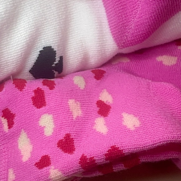 💕Kate Spade 3 Pairs Pink Socks with Heart Design Grey solid, White - Picture 13 of 14